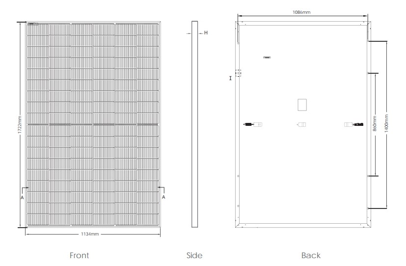 410W-430W Jinko Tiger Neo N Type Solar Photovoltaic Modules Monofacial 54HL4-(V)