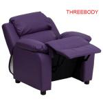 Comfortable Childrens Recliner Chair , Purple Vinyl Toddler Recliner Chair With