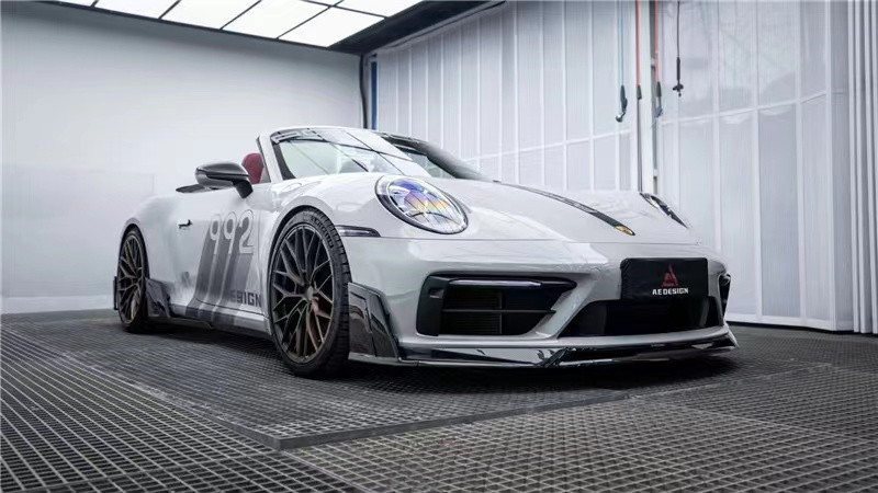 For Porsche 992s Carbon Fiber Body Kit 992s AE Style Dry Carbon Fiber Front Lip Diffuser Spoiler Side Skirt