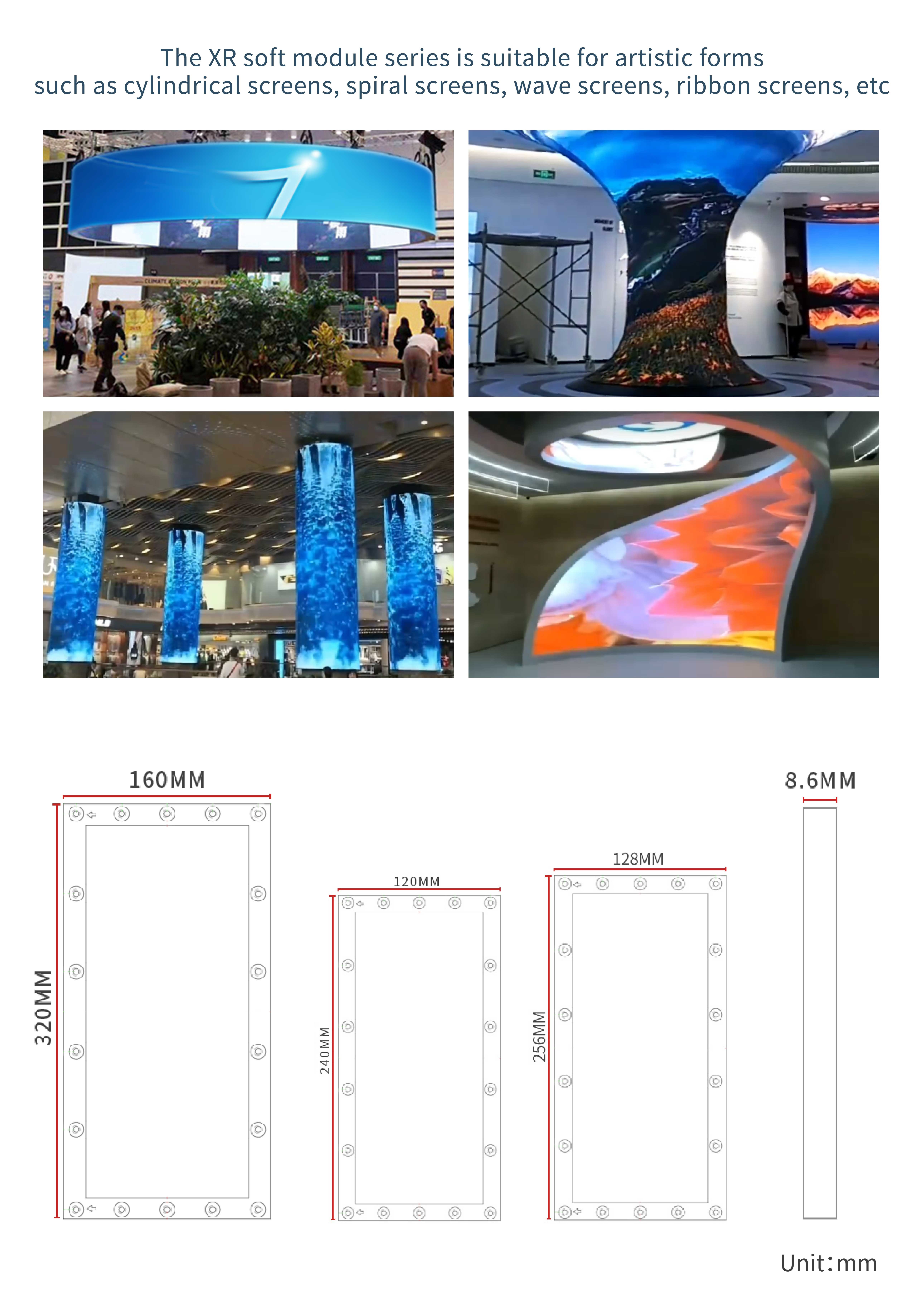 320×160×7.5MM Flexible Led Screen Module 270g Light P2 P2.5 P3 P4 Indoor Led Screen Module Event Led Screen