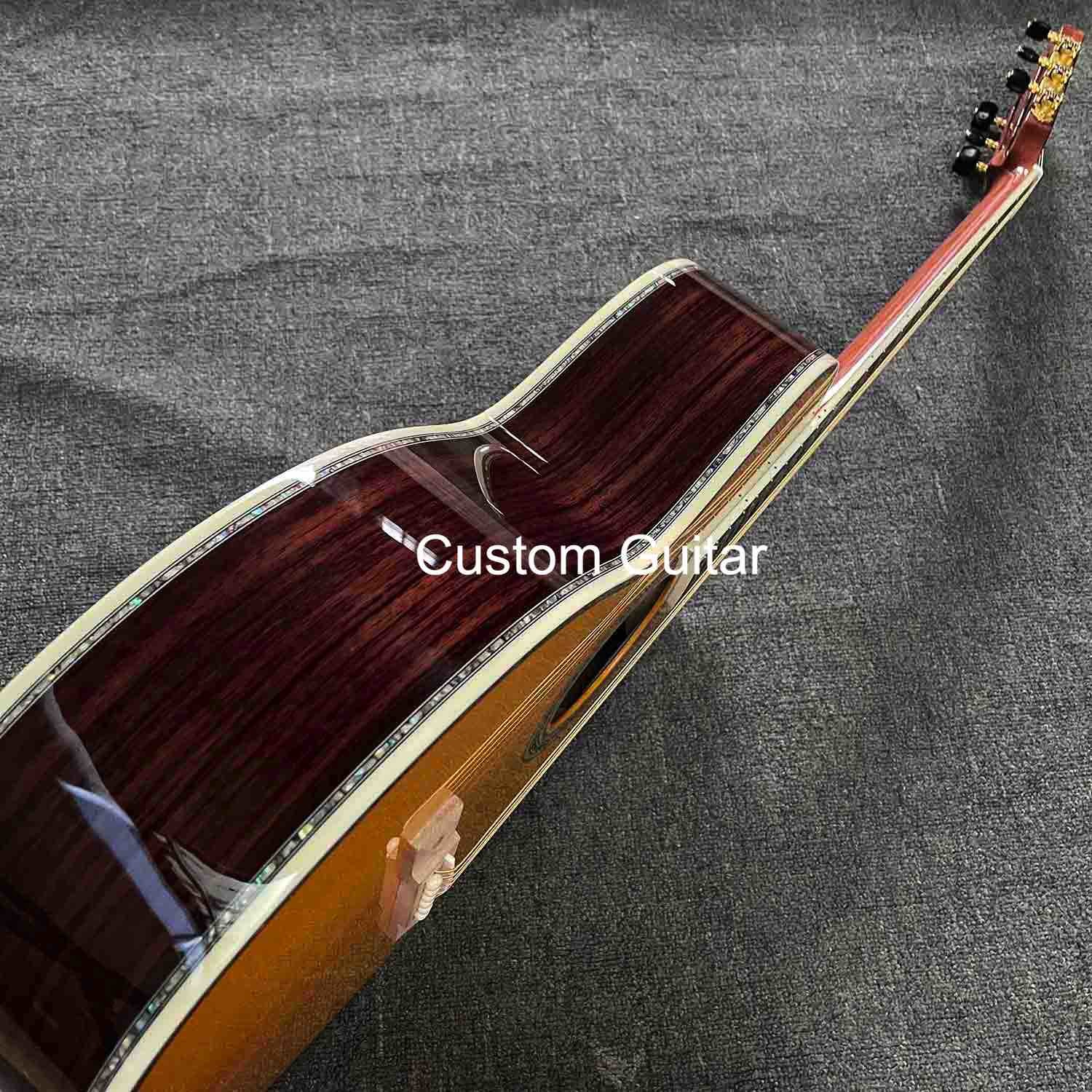 6 strings custom OEM solid wood acoustic OO guitar 38 inch body ebony bridge
