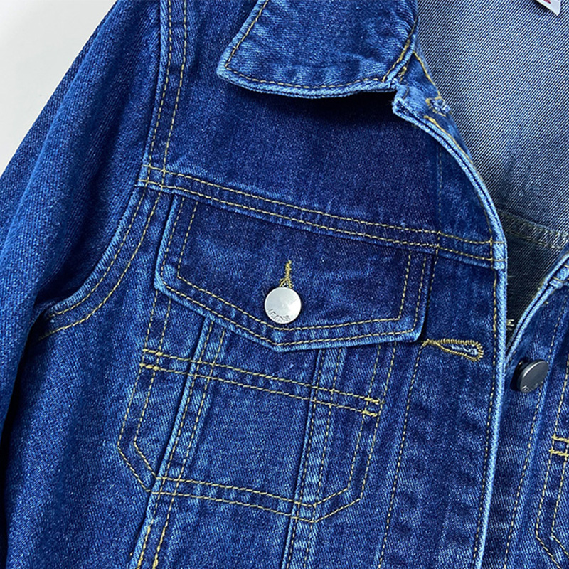 Denim Jacket Manufacture Button Down Jacket OEM Denim Clothing Washed Blue Cotton
