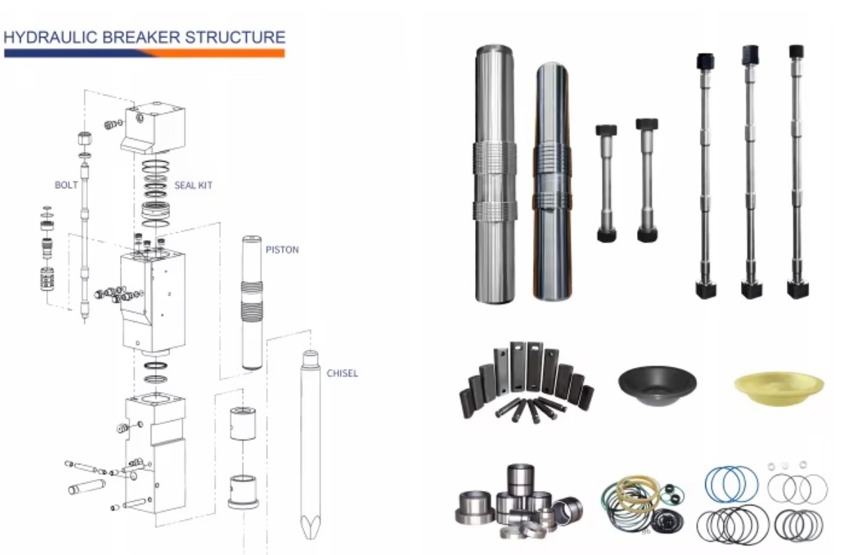 SB152 Excavator Blunt Wedge Point Jack Hammer Moil Rock Breaker Chisel Hydraulic Point Rock Breaker Excavator Chisel