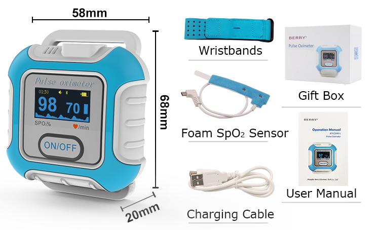 Plastic Material Bluetooth Wrist Pulse Oximeter Sleep Aid Device With APP