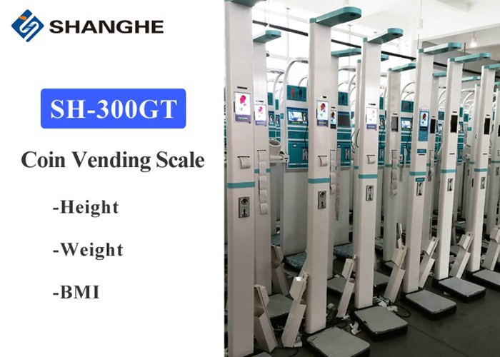Human Coin Operated Weight Height Measuring Scale With 500kg Capacity For Public