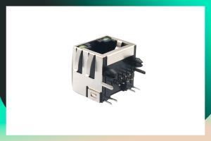 Wholesale Tab Up Stacked RJ45 Female Connector For Ethernet from china suppliers