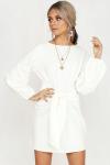 Women Apparel Summer White Puff Sleeve Mini Dress