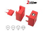 5V 2.4A AU UK US EU AC Surge Travel Plug Adapter , All In One World Travel