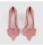 ZM014 New Fashion Sweet Stiletto Super High Heel Shallow Mouth Pointed Suede Bow