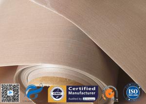 Wholesale Brown PTFE Coated Fiberglass Cloth 0.16MM 6MIL Non Stick Plain Weave from china suppliers