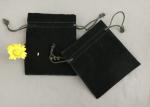 Black Drawstring Velvet Gift Bag For Jewelry Package Environmental Friendly