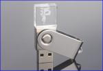 Swivel Cap 16GB Thumb Drive Stick Mini Crystal LED Light 3D Logo