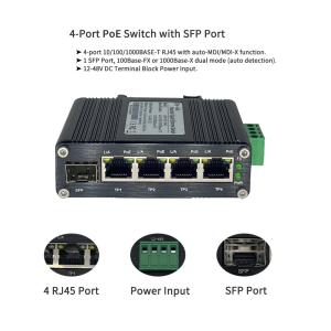 Wholesale 12VDC-48VDC Industrial Small Poe Switch 5 Port Injector from china suppliers
