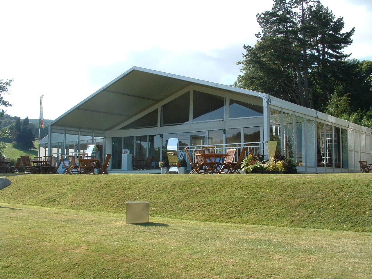 Customized Size Permanently Installed Durable Exhibition Tent With Glass Wall