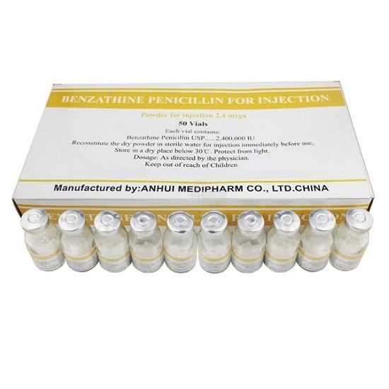 Benzathine Penicillin for Injection 1.0mega/10ml, 50vials/Box GMP Medicine BP
