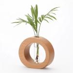 Exquisite Nordic style table stand glass test tube vase wooden hydroponic plant