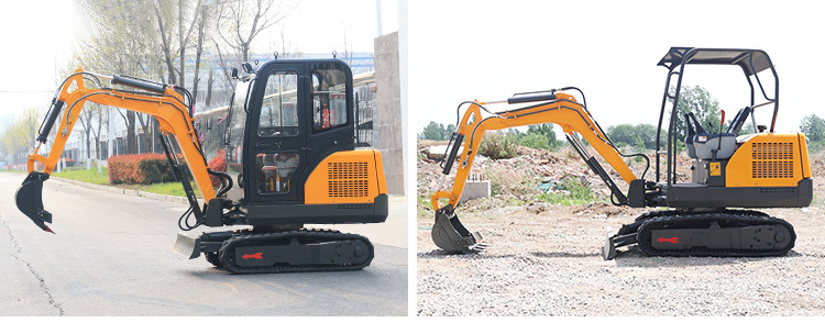 Municipal Engineering 2.5 Ton Mini Excavator 24.5kw Micro Mini Digger With Cab