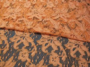 Wholesale Orange Cotton Nylon Lace Mesh Fabric AZO Dyeing For Ladies Garment SYD-0001 from china suppliers