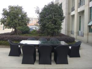 Wholesale Black UV Resistant Wicker Rattan Garden Dining Sets For Restaurant from china suppliers