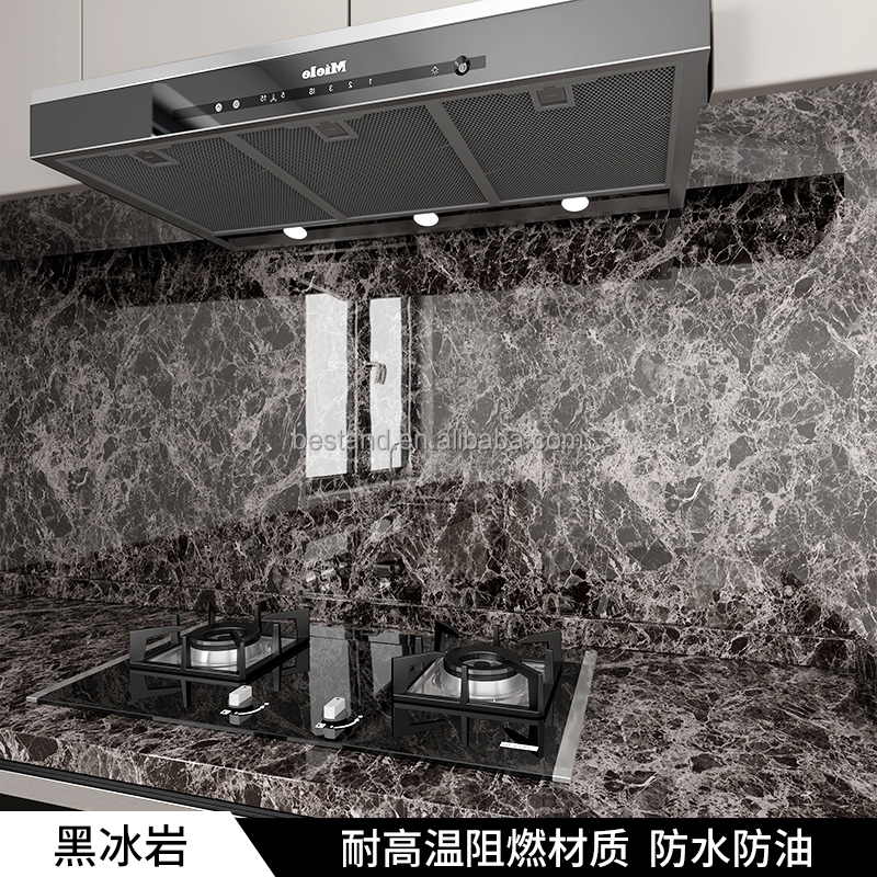 Self-Adhesive Kitchen Wallpaper in Marble Design with High Gloss Finish