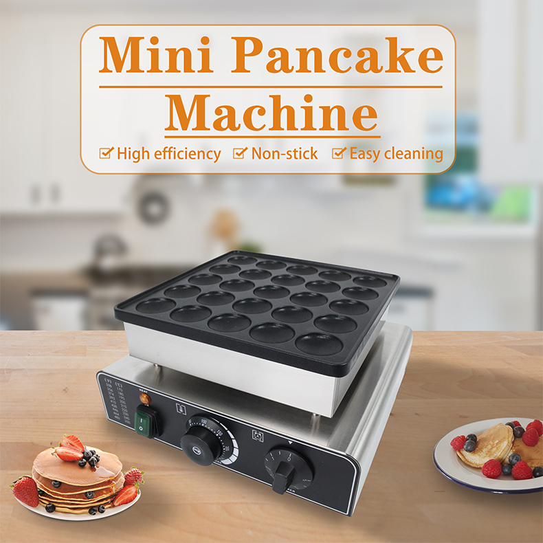 850w Stainless Steel Waffle Maker Mini Pancake Machine 25 Round-shape Snack Machine