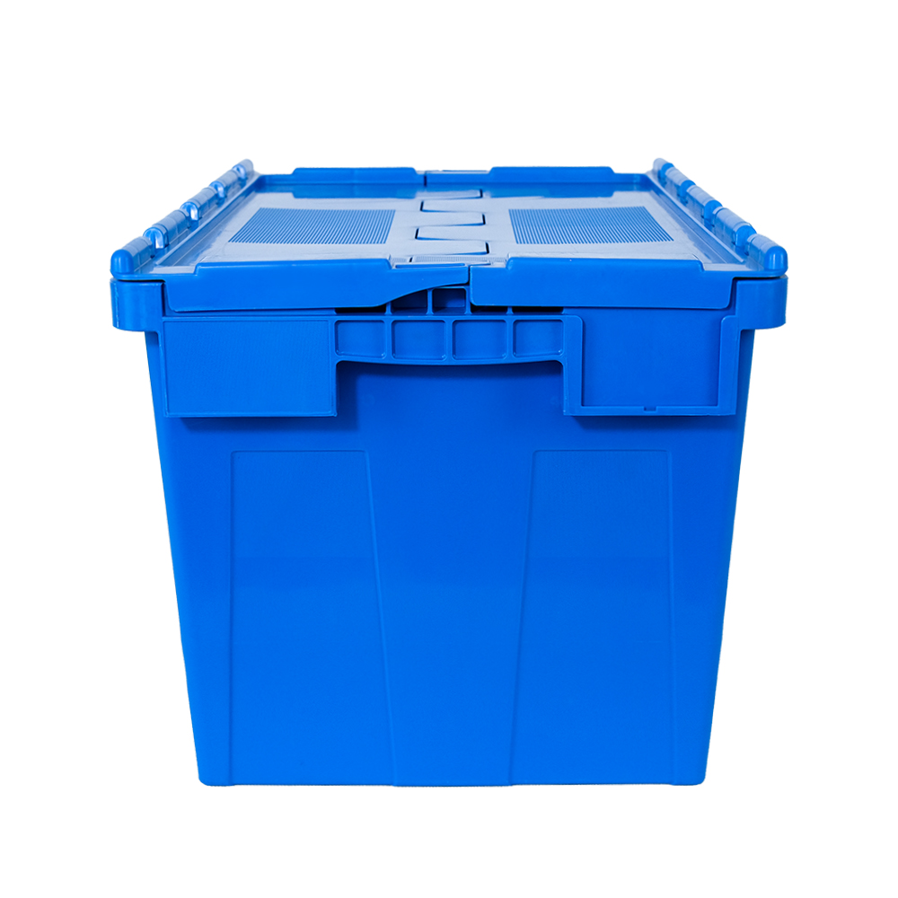 Solid Box Style Plastic Moving Crate for Water and Food Warehouse Customized Logo
