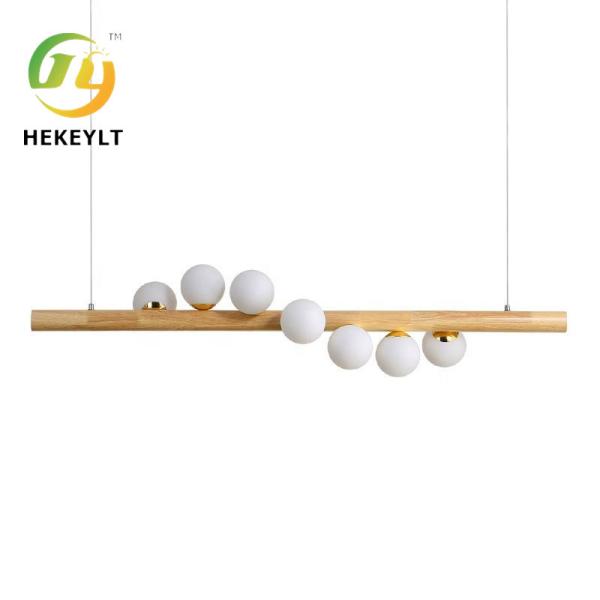 Nordic Solid Wood Style Restaurant Lamp Simple Modern LED Creative Bar