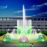 Hotel Large Water Jet Fountain Stone Garden Signal Control