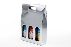 Wholesale 3 Wine Bottle Gift Boxes With Handle Eco Friendly Corrugated Cardbord Paper from china suppliers