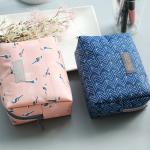 Lady'S Flower Pattern Polyester Cosmetic Makeup Bag