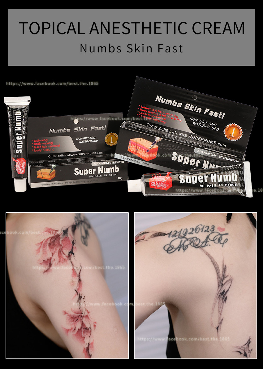 Super Numb 10g 30g Tattoo Stop Pain Cream Pink White Cream Apply For 20mins Effective For 3 Hours Wholesale Price
