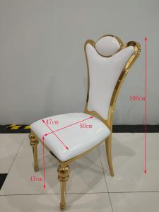 Wholesale White Leather 106cm Stainless Steel Leg Dining Chairs from china suppliers