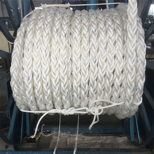 40mm - 200mm PP Danline Rope / 8 Strand Polypropylene Rope Customized Length