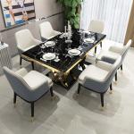 Durable Stainless Steel Marble Dining Table For Lasting Luxury