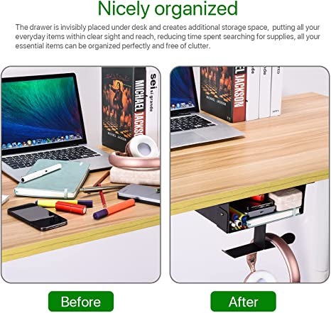 Under desk storage shelf tray drawer organizers holder
