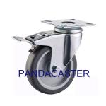 4 Inch Thermoplastic Rubber Wheels , TPR Caster Wheels With Total Brake