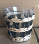 Best selling Seagrass bottle carrier Wicker detox bottle holder Seagrass glass