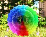 Multi Colored UV Printed Garden Steel Wind Spinner 30*30cm