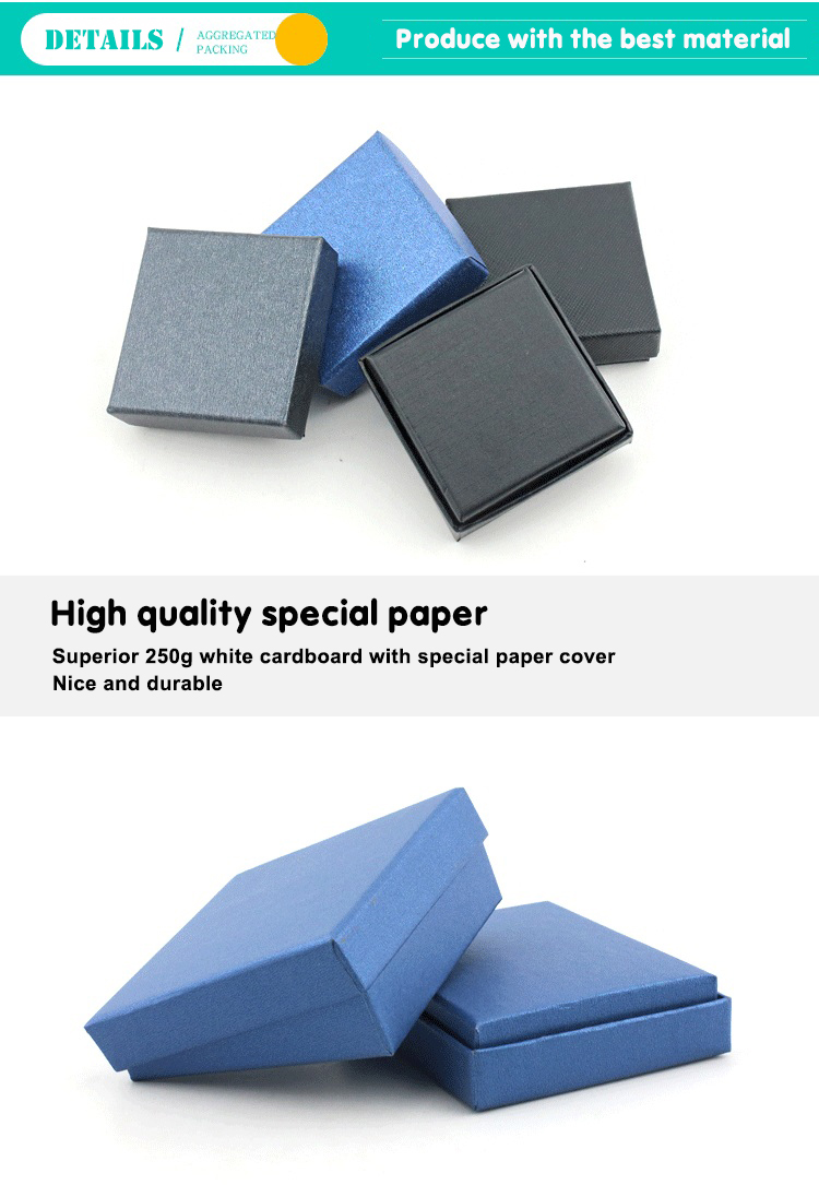 Varnished Kraft Paper Cardboard Jewelry Gift Boxes Bulk For Necklace Presentation Packaging
