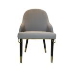 OEM Taupe Leather Hotel Dining Chair Solid Wood Leather Anti Fouling
