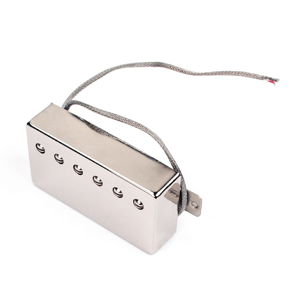 Alnico 5 Humbucker Chrome Metal Pickup Double Coil 12~13kΩ for LP Guitar Bridge Vintage