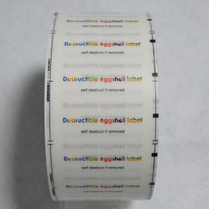 Wholesale colorful printing transparent self adhesive destructible label for asset marking from china suppliers