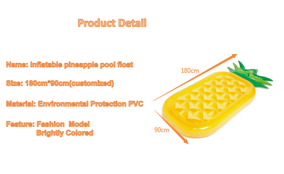 High Durability Pineapple Inflatable Water Toys / Inflatable Float Mat