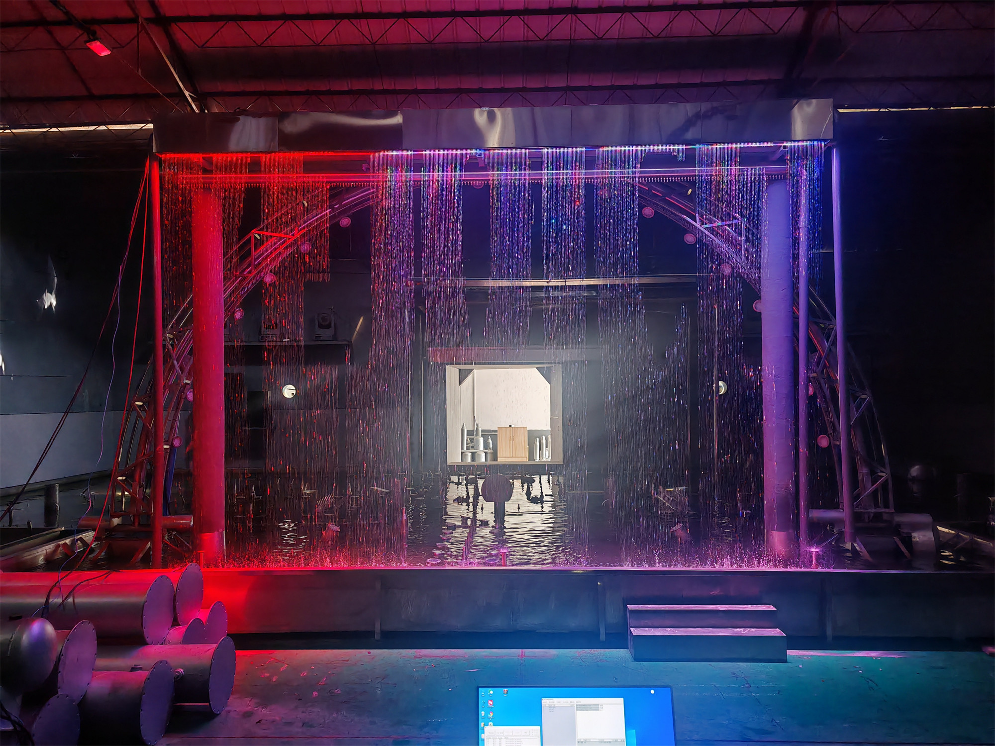 DMX Interactive Fountain Digital Water Curtain