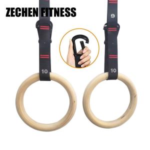 Wholesale Gravity Fitness Wooden Gymnastic Rings Rogue Fitness With Adjustable Straps from china suppliers