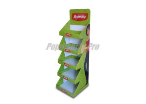 Wholesale Lightweight Green Cardboard Retail Display Stands Durable 2 Wedged Sides from china suppliers