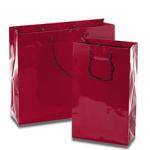 Pink High Gloss Jewelry Gift Bags with Rope Handle / Logo Printed