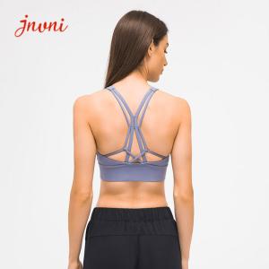 Wholesale Fitness High Round Neck Anti Glare Yoga Sports Bras Shockproof Energy Bra For Women from china suppliers