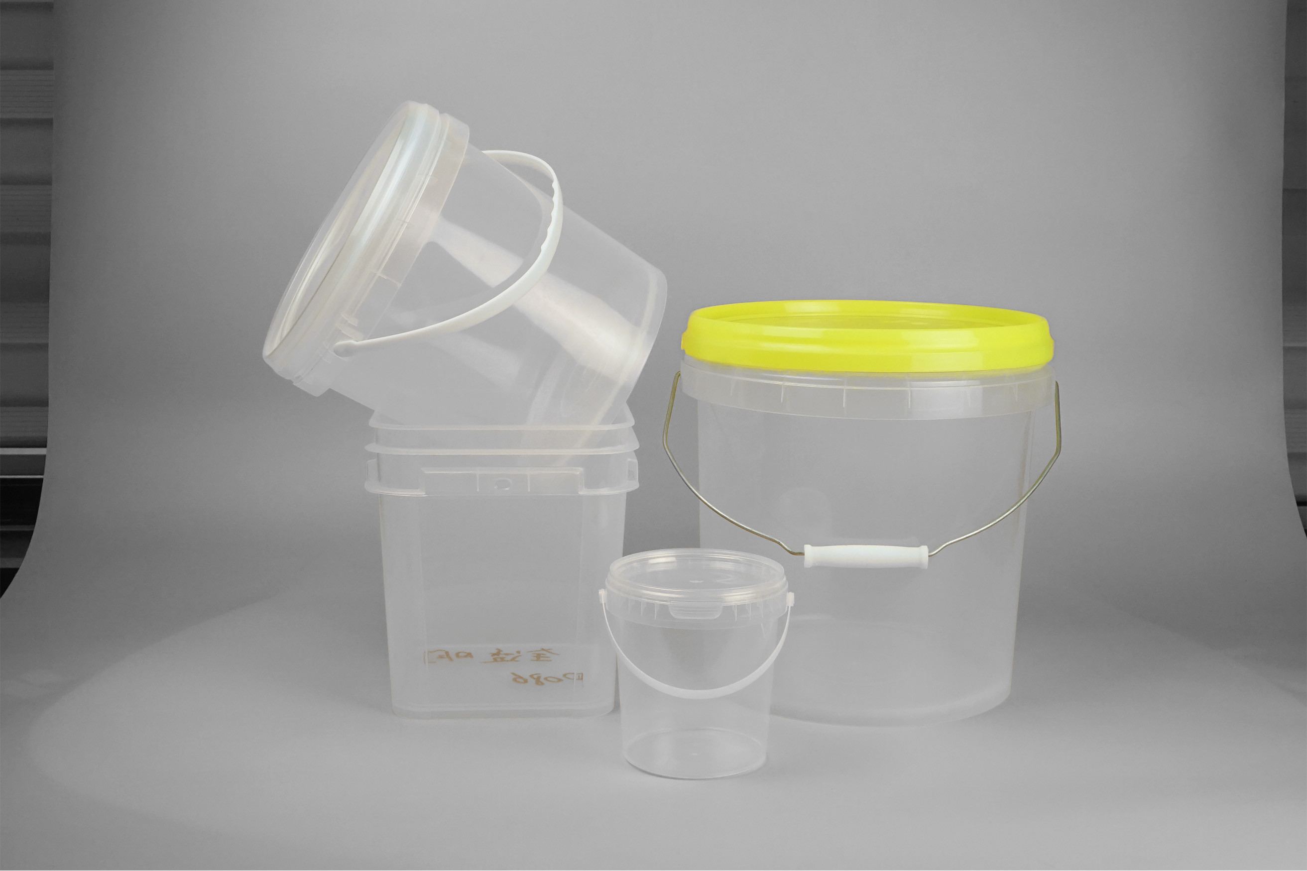 18L Transparent Plastic Bucket Round Plastic Barrel Customized