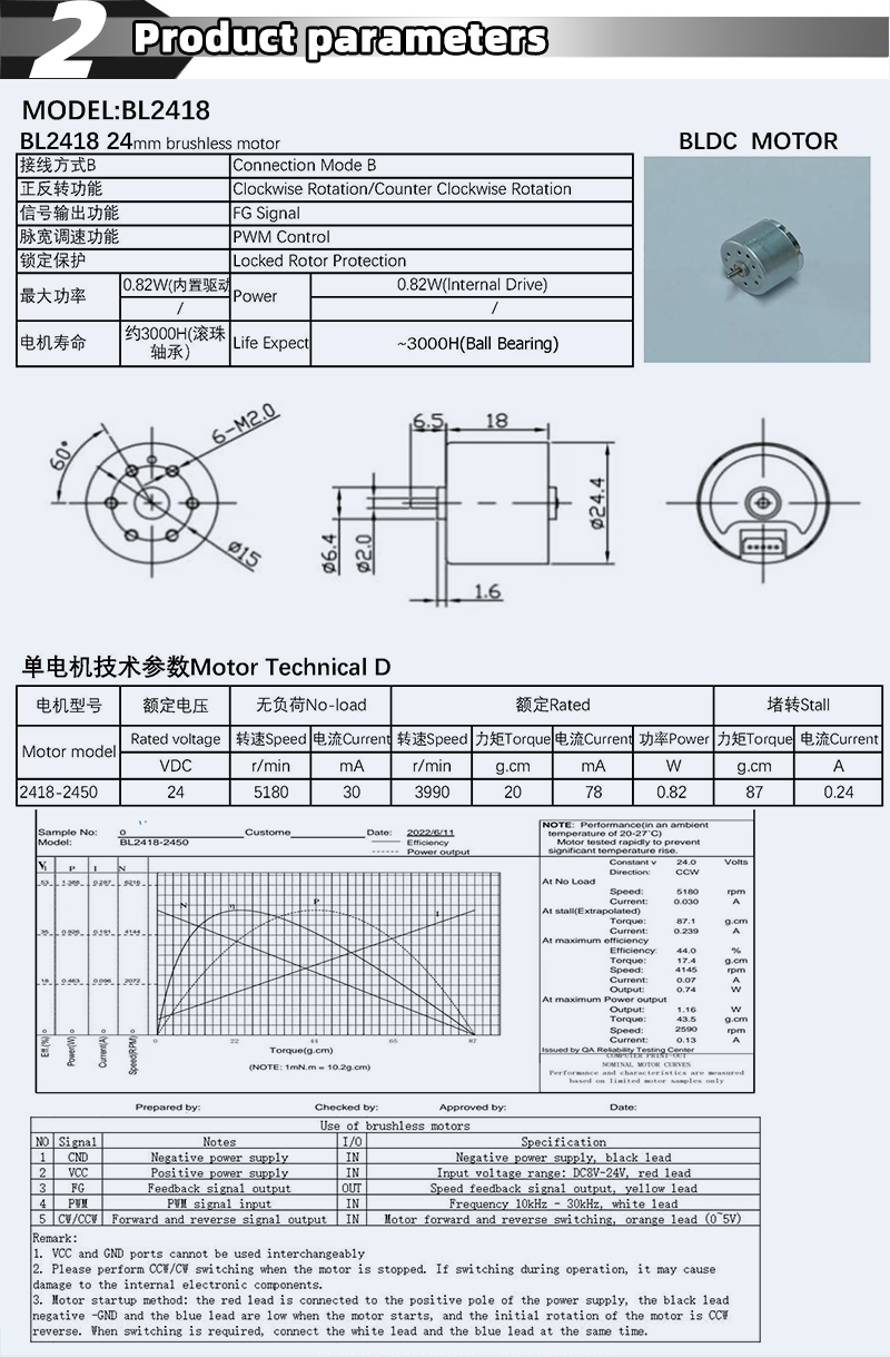 5000rpm BLDC Brushless Motor Customizable Speed With External Driver